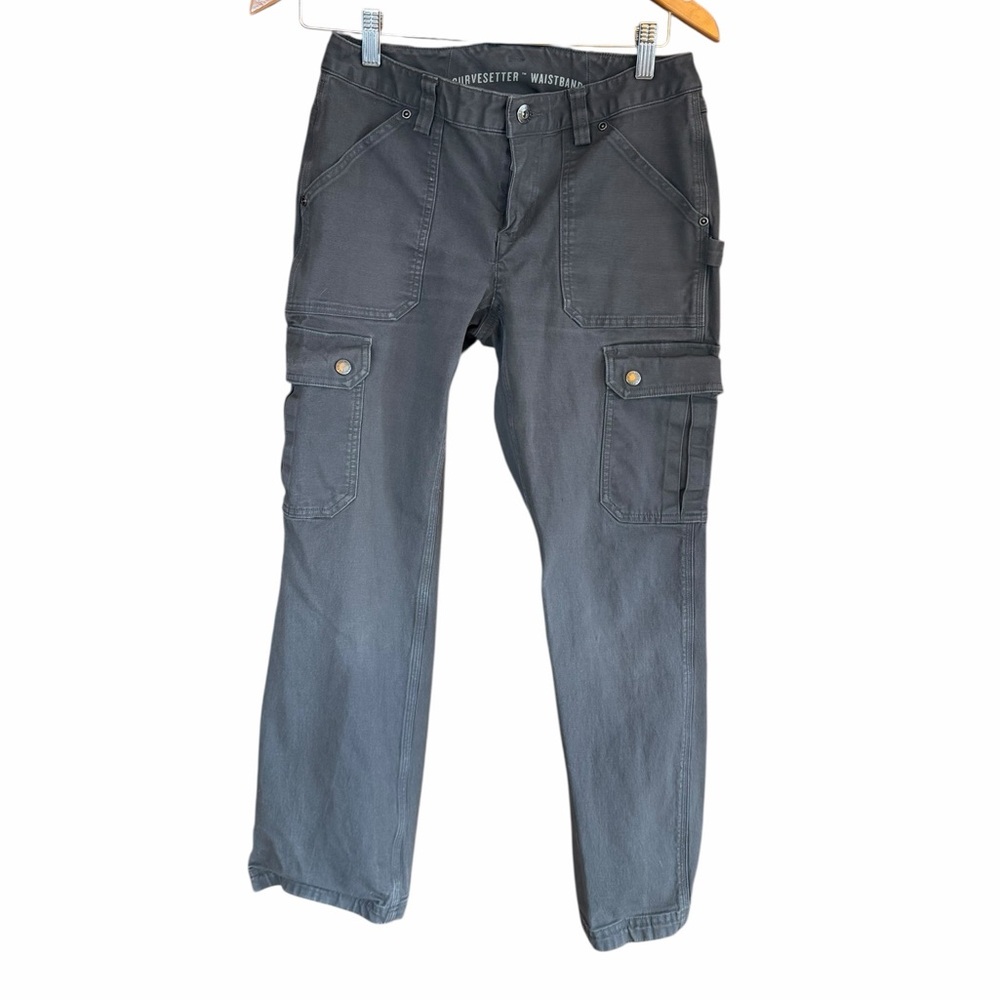 Duluth Trading Co Women's 'Curvesetter' Dark Gray Cargo Utility Pants Size 2P